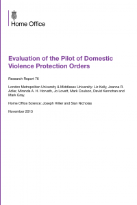 Evaluation of the Pilot of Domestic Violence Protection Orders (DVPOs)